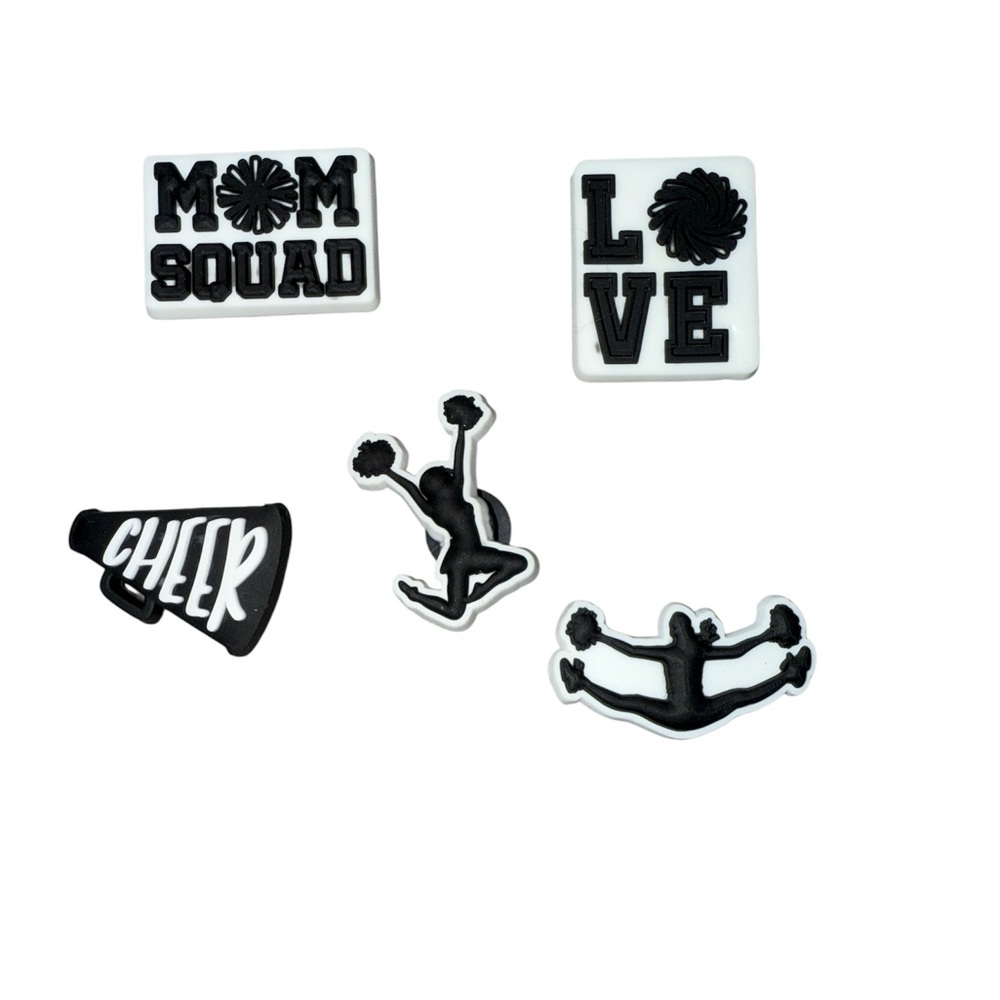 Black and White Cheerleading Shoe Charms